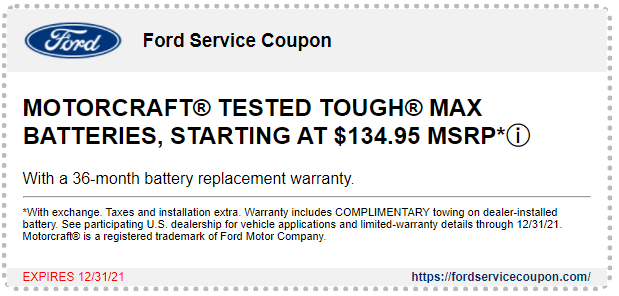 Charleston WV ford service coupons discount